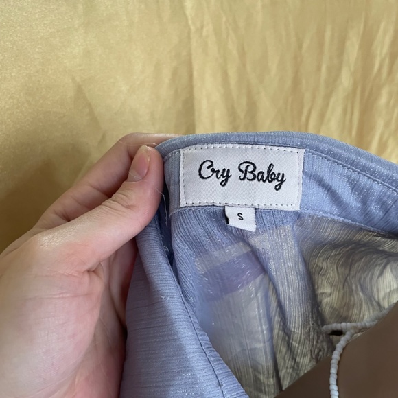 Cr y Baby sparkly sheer button down - Picture 5 of 5